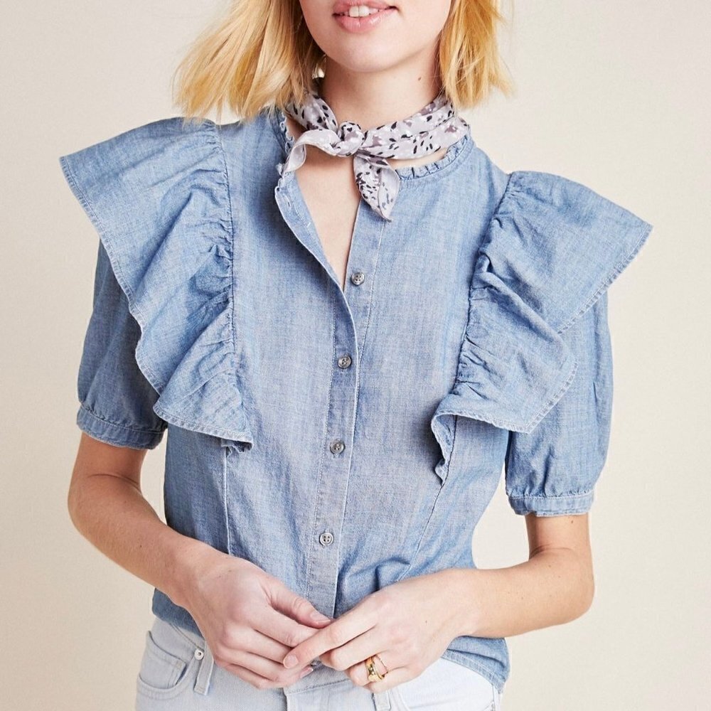 Citizens of Humanity Jolene Denim Blouse Size S